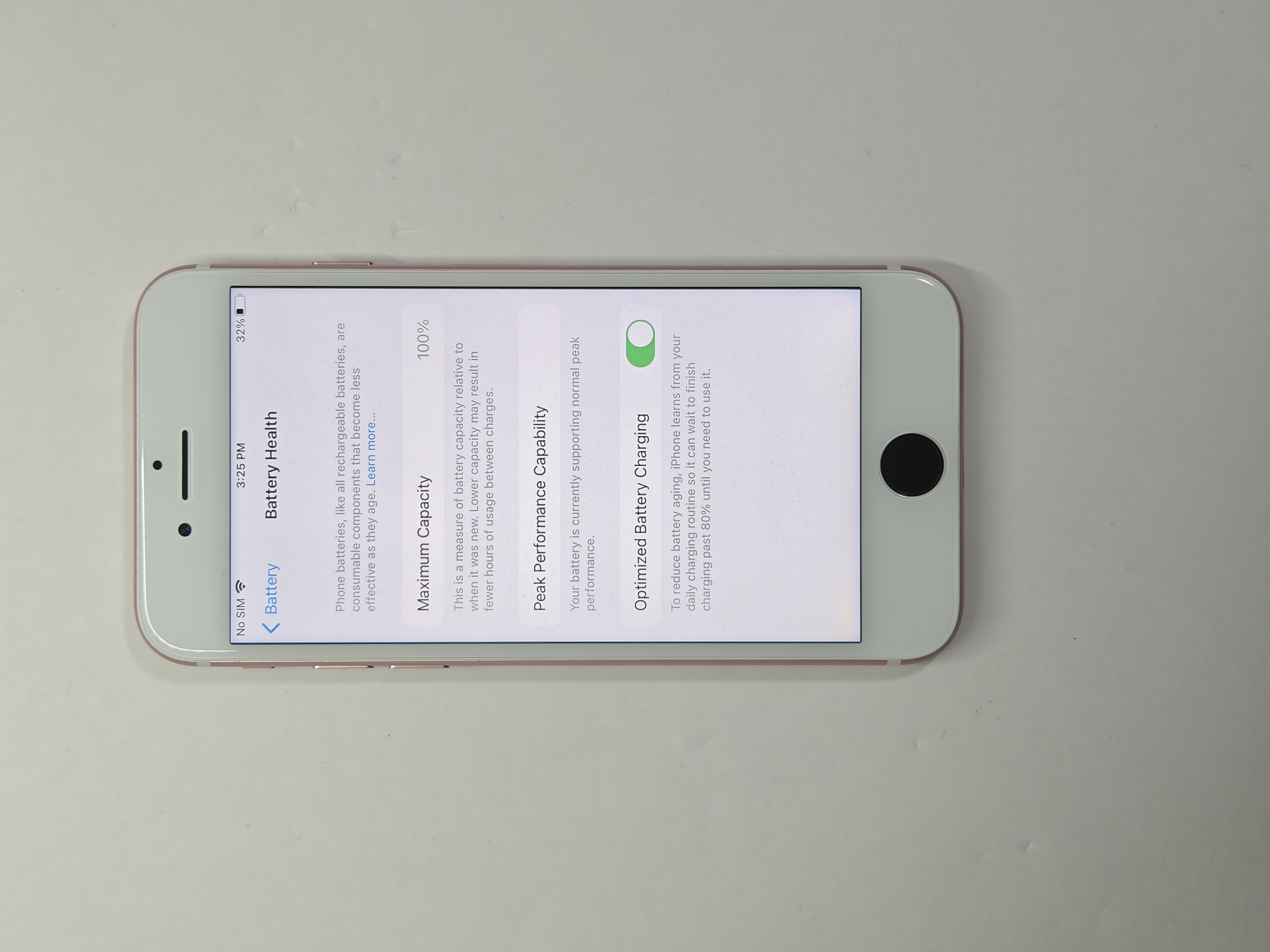 iPhone 7 · Rose Gold · 128 GB · Used · Excellent · Battery Health: 100% · Refurbished — photo 3 of 4