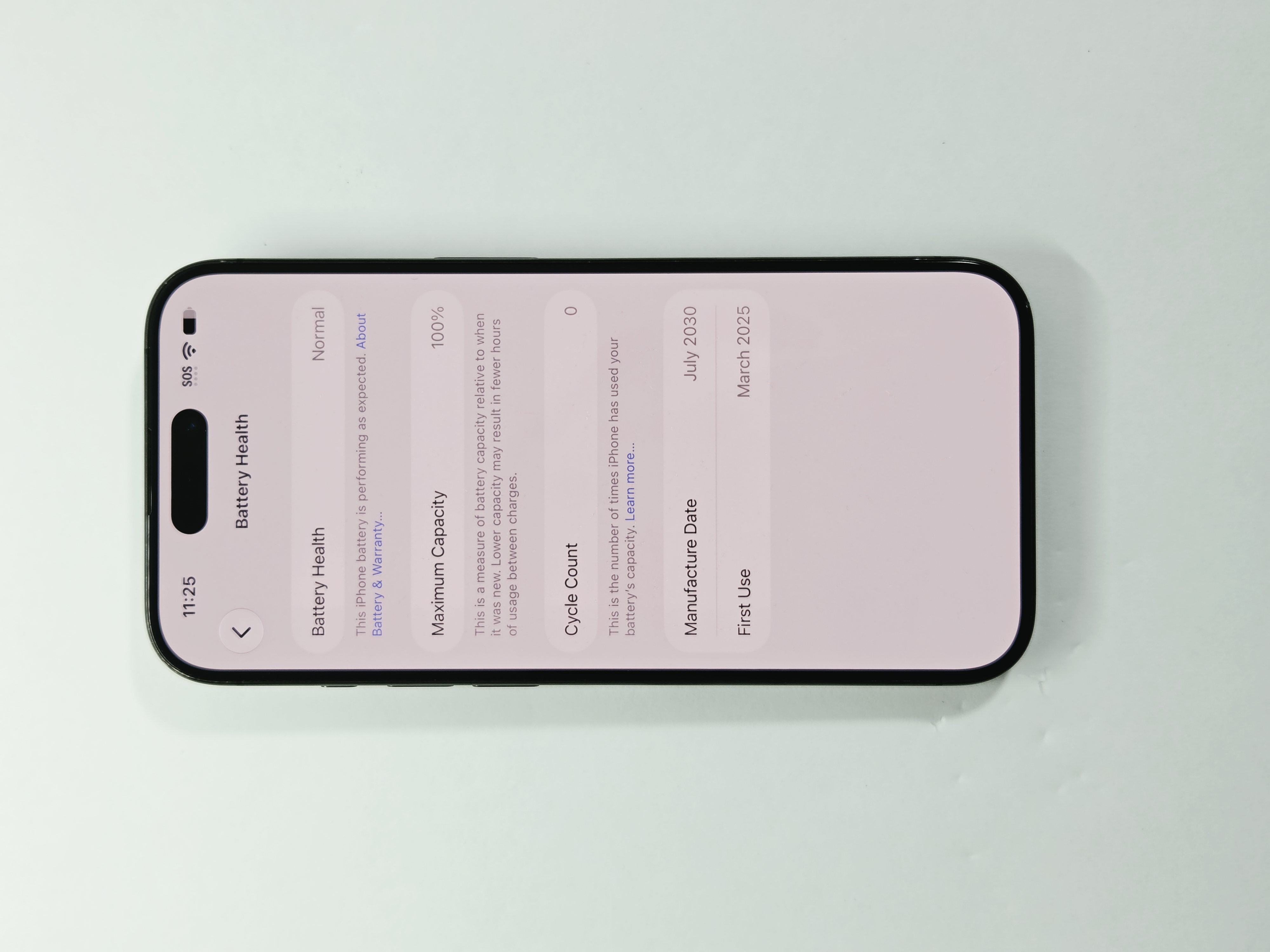 iPhone 15 Pro · Black Titanium · 256 GB · Used · Good · Battery Health: 100% · Previous Repairs — photo 3 of 4