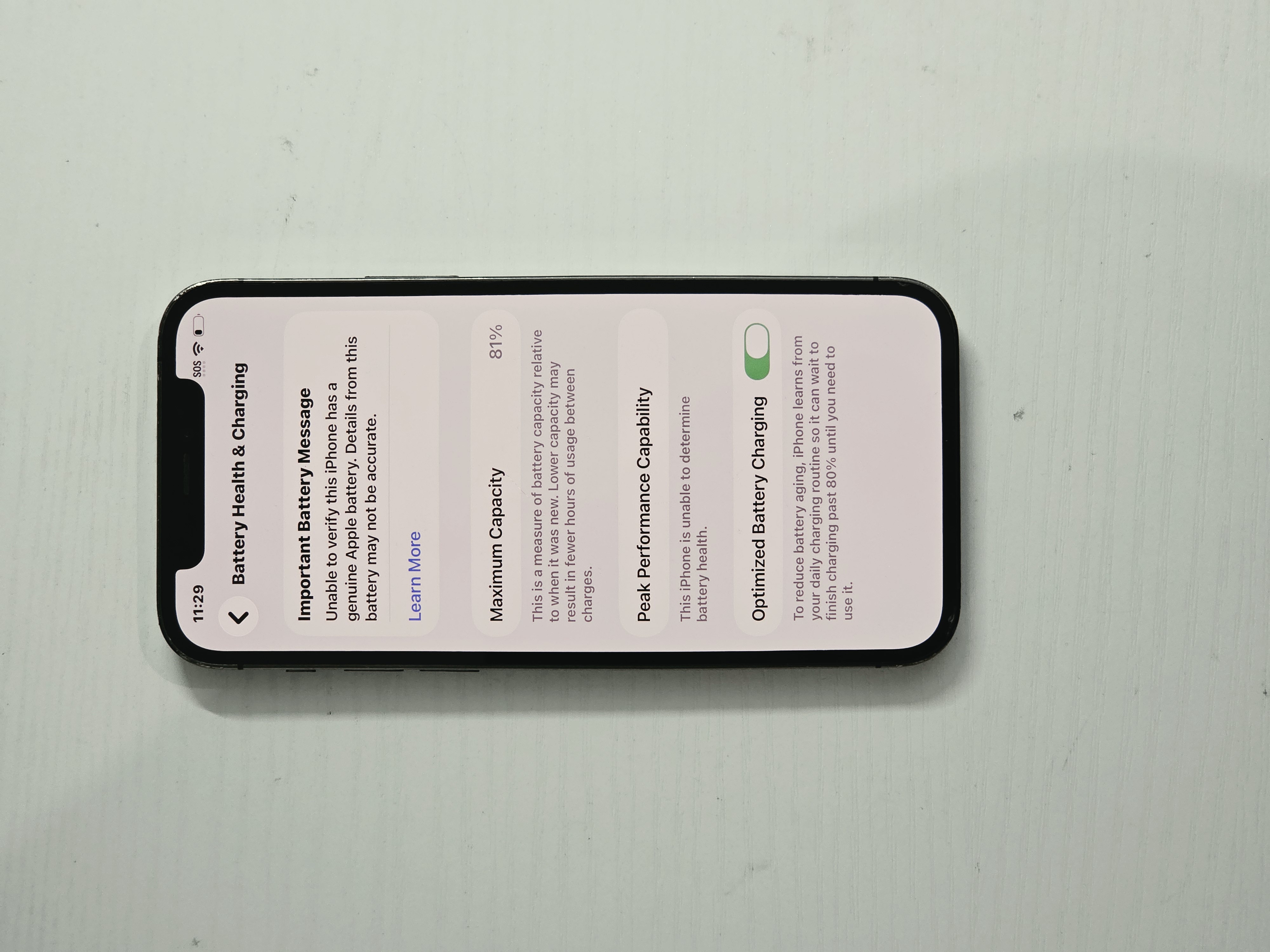 iPhone 12 Pro · Graphite · 128 GB · Used · Excellent · Battery Health: 81% · Refurbished — photo 3 of 4
