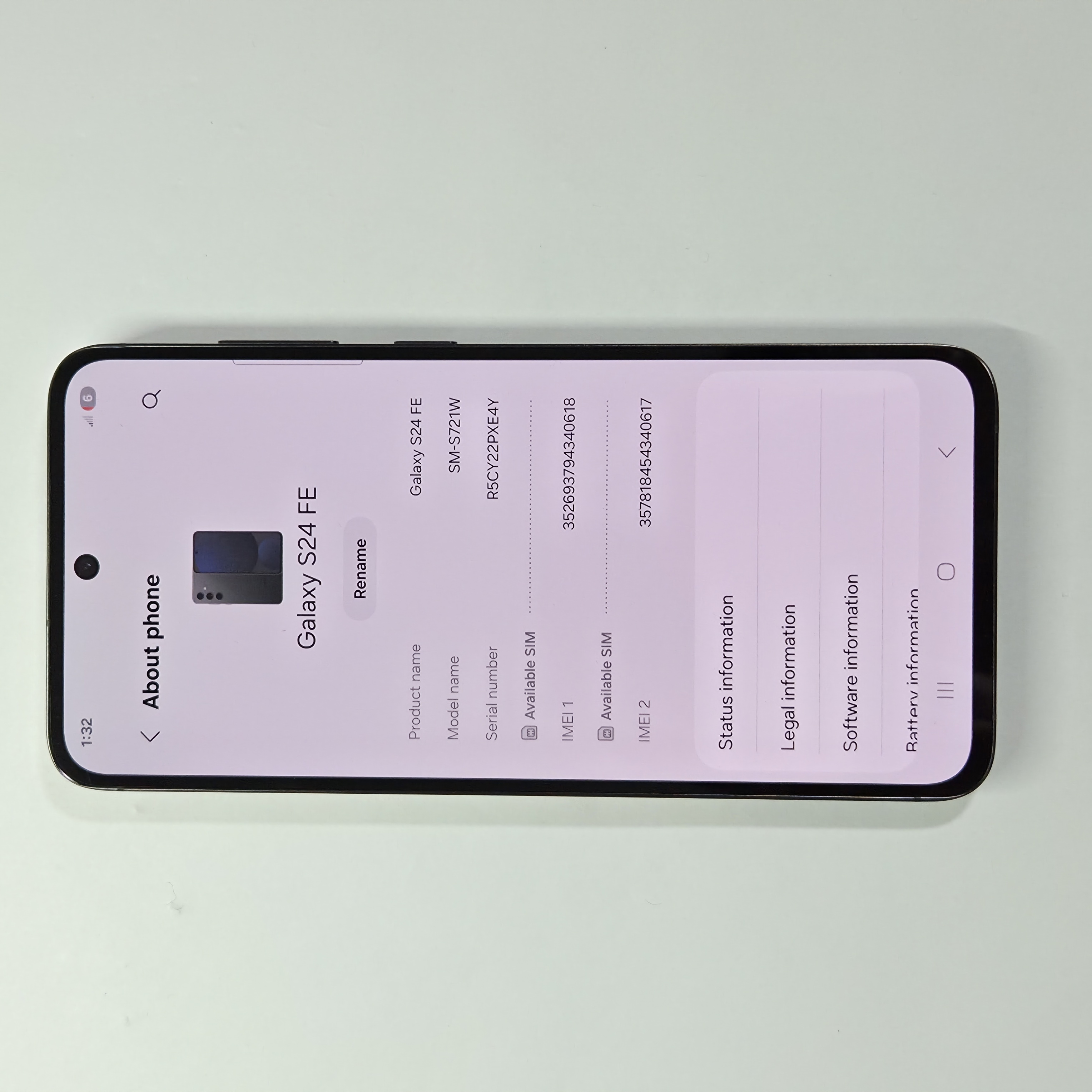 Galaxy S24 FE 5G · Black · 128GB · Used · New — photo 3 of 4