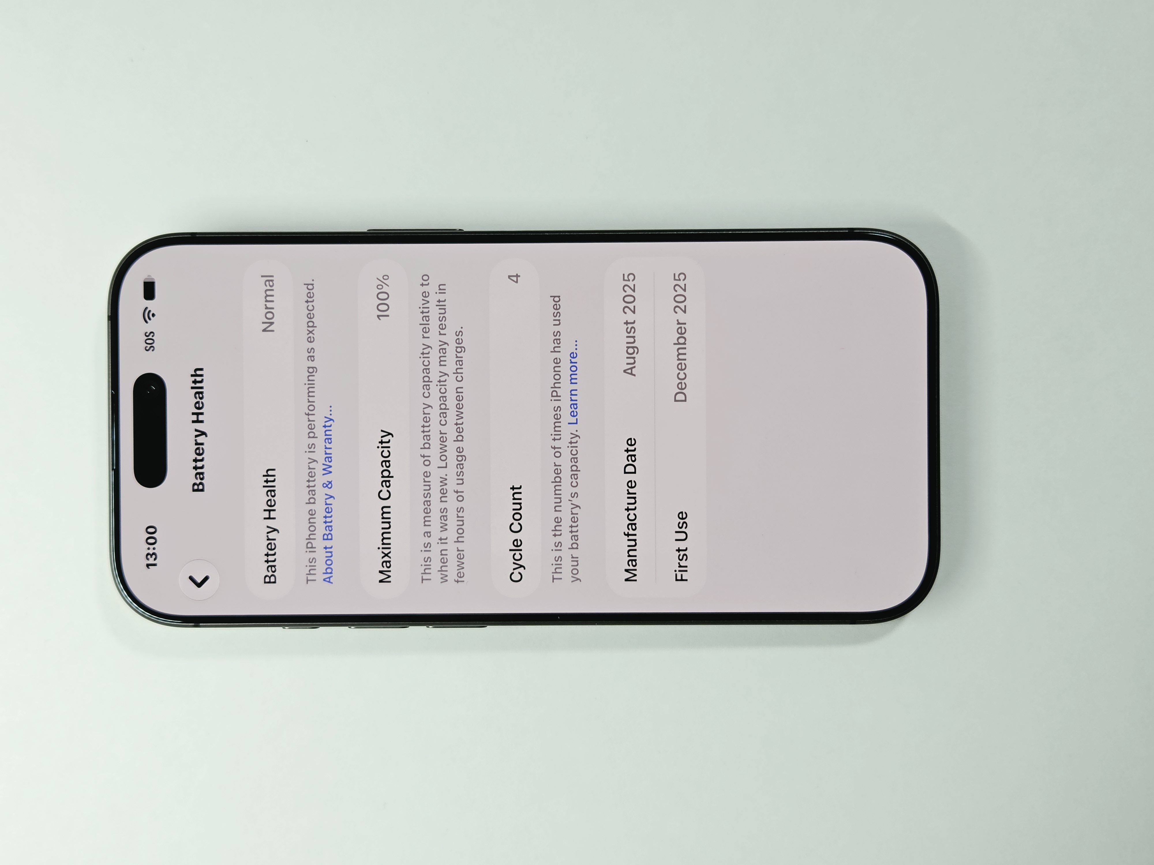 iPhone 17 · Black · 256 GB · Used · Like New · Battery Health: 100% — photo 3 of 4