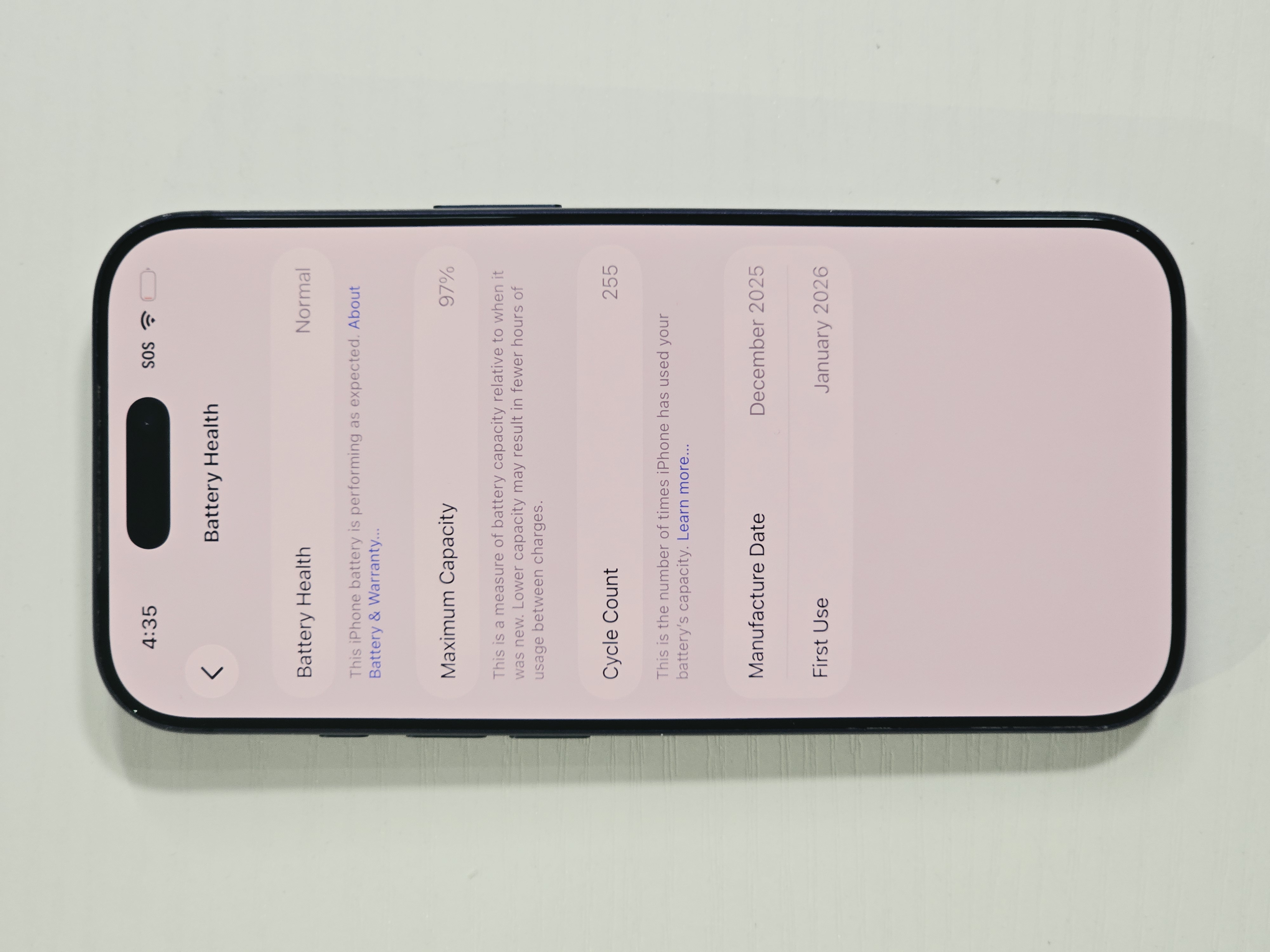 iPhone 17 Pro · Deep Blue · 256 GB · Used · Good · Battery Health: 97% — photo 4 of 4