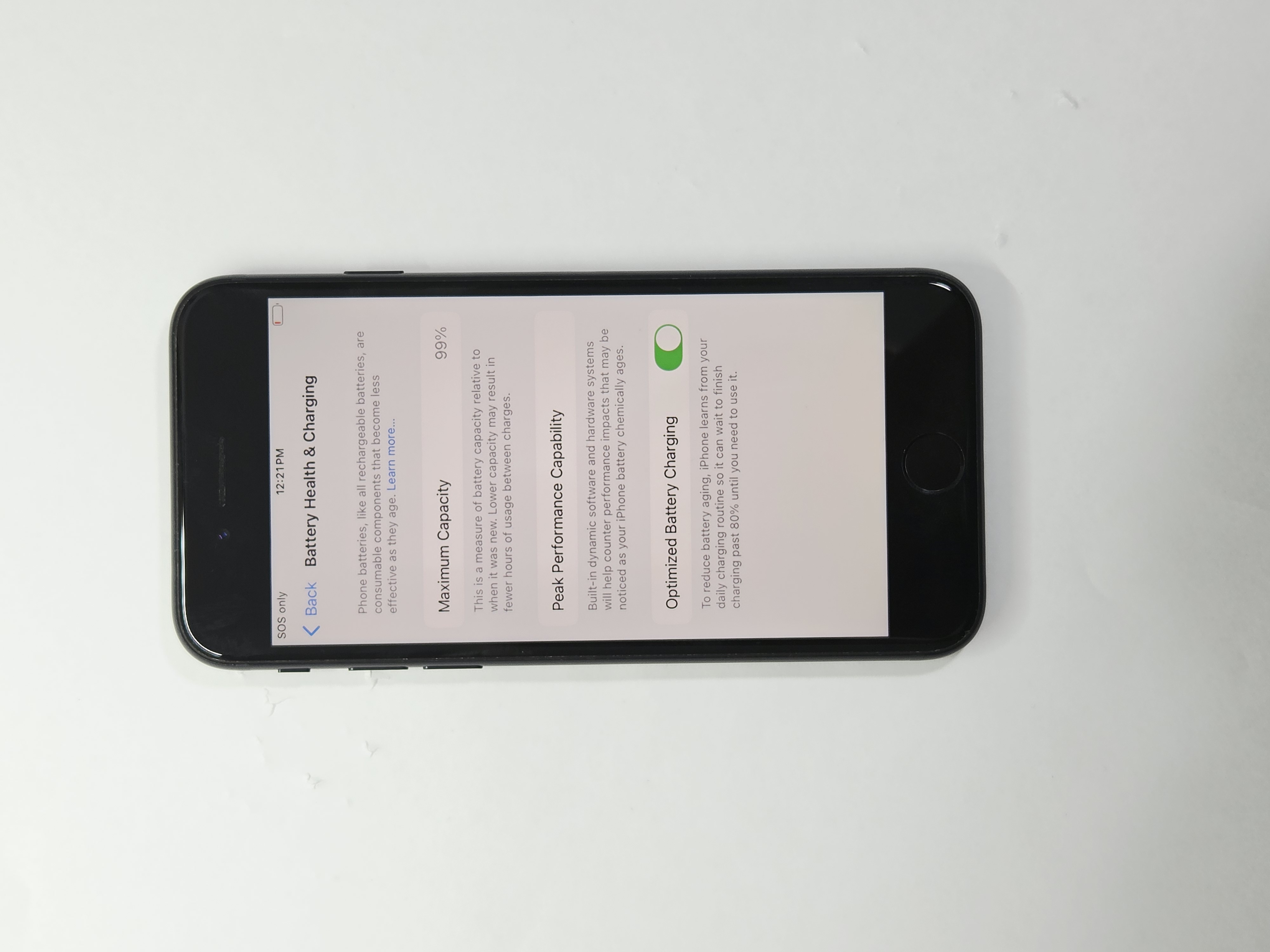 iPhone SE (2022) · Midnight · 128 GB · Used · Excellent · Battery Health: 99% — photo 3 of 4