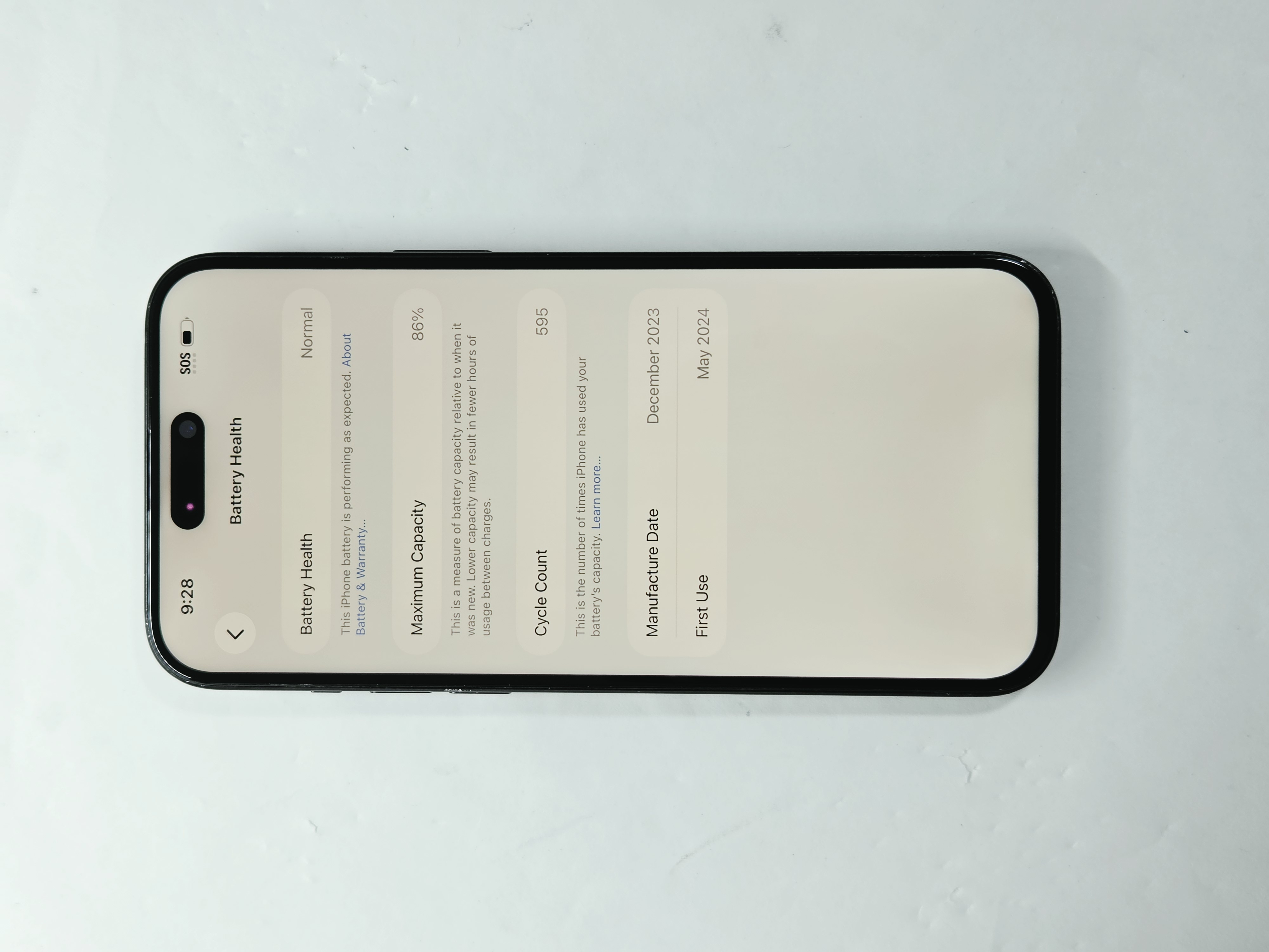 iPhone 15 Plus · Black · 128 GB · Used · Excellent · Battery Health: 86% · Refurbished — photo 3 of 4