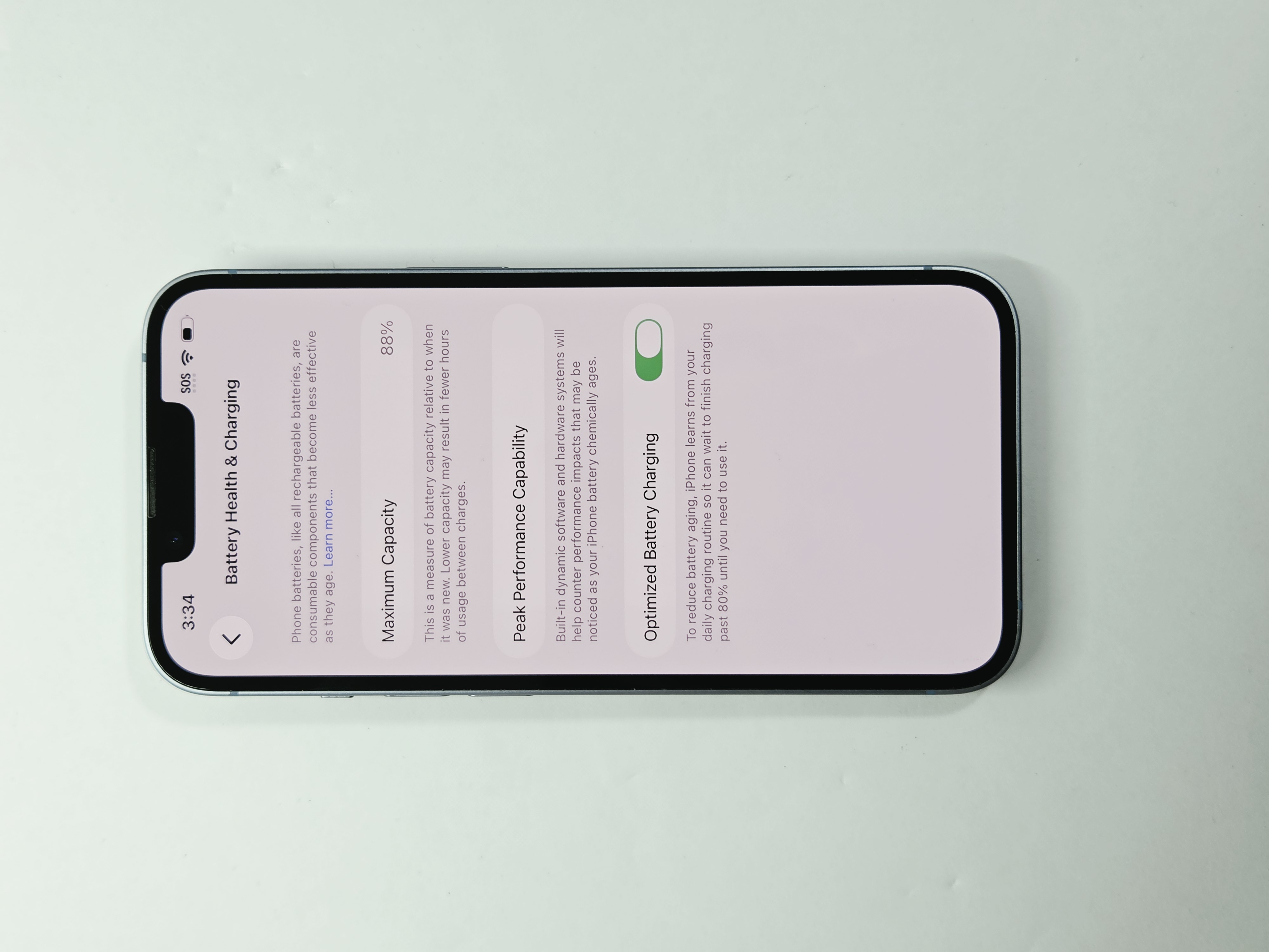 iPhone 14 · Blue · 128 GB · Used · Like New · Battery Health: 88% — photo 3 of 4