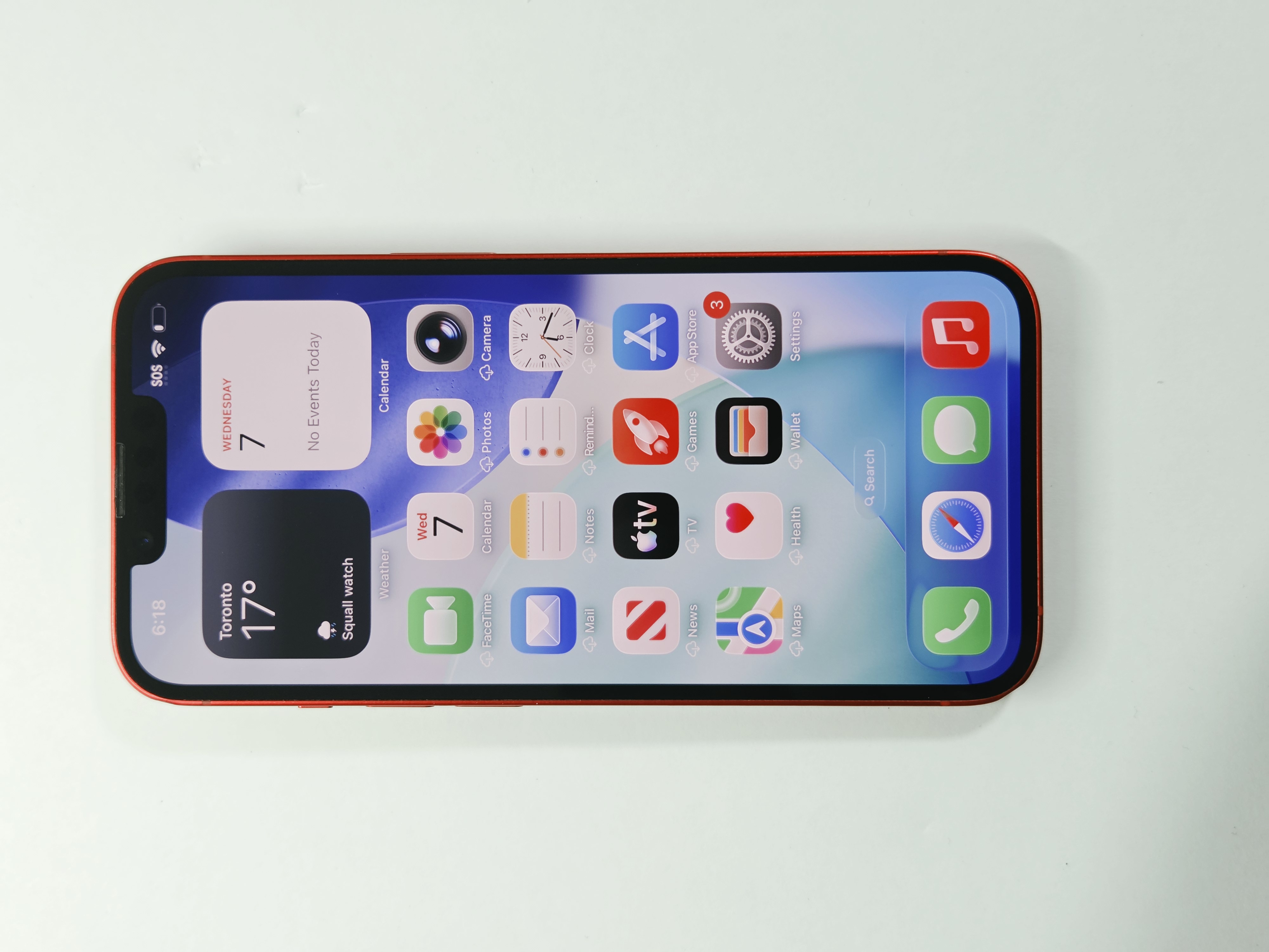 iPhone 14 · (PRODUCT)RED · 128 GB · Used · Like New · Battery Health: 100% · Refurbished — photo 2 of 4