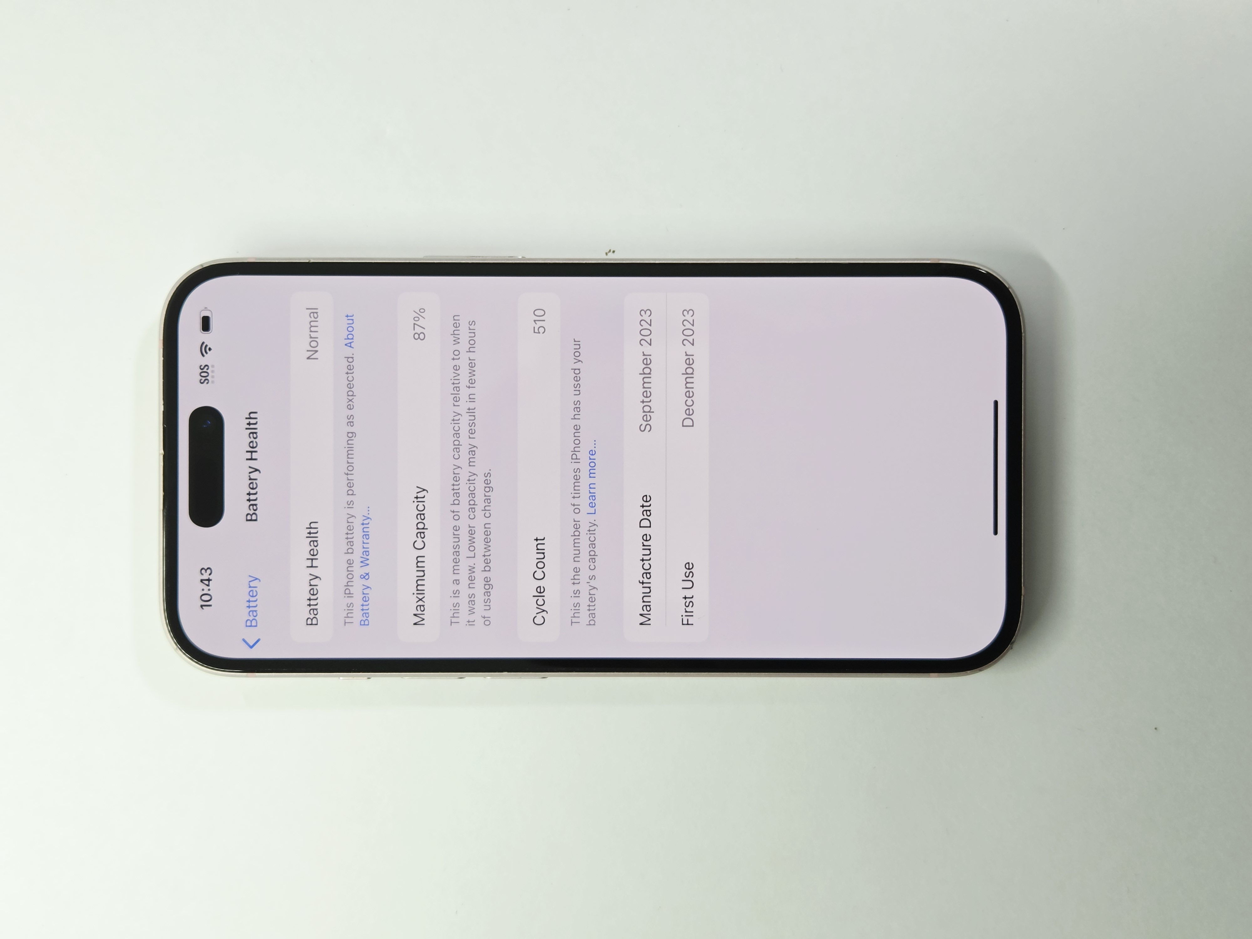 iPhone 15 · Pink · 128 GB · Used · Excellent · Battery Health: 87% · Refurbished — photo 3 of 4