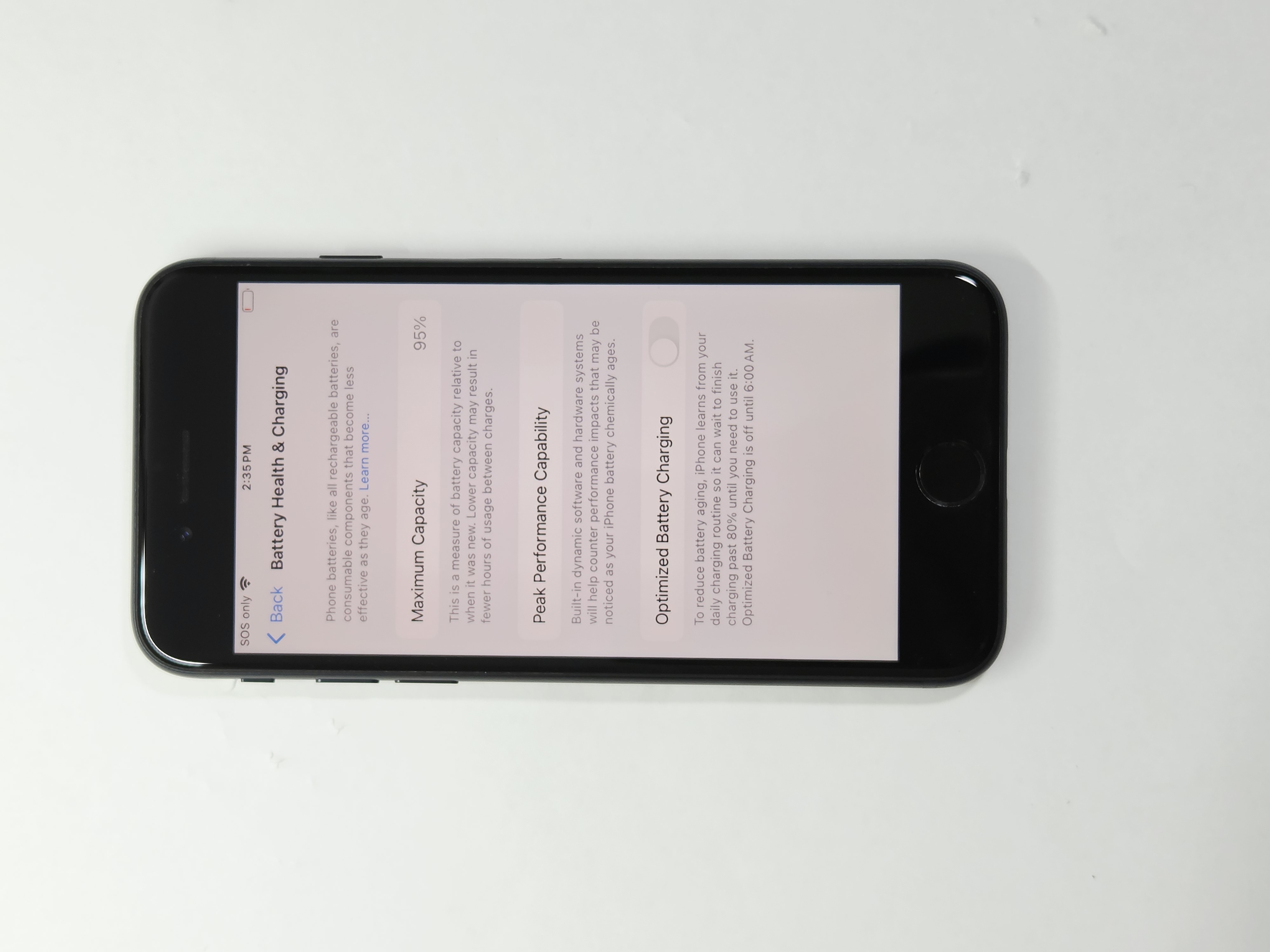 iPhone SE (2022) · Midnight · 128 GB · Used · Like New · Battery Health: 95% — photo 3 of 4