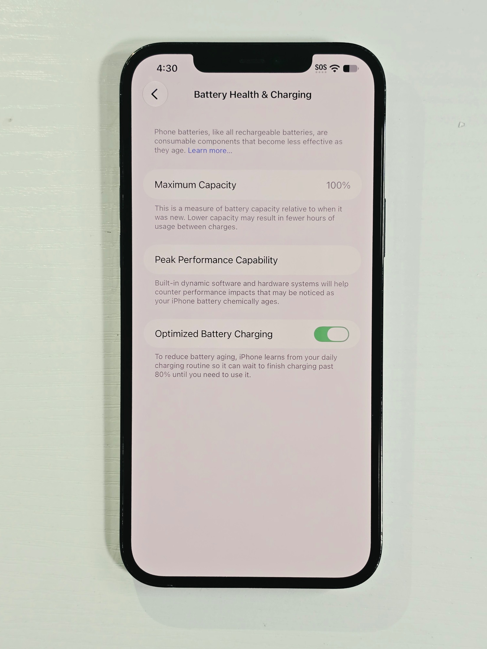 iPhone 12 Pro Max · Pacific Blue · 128 GB · Used · Good · Battery Health: 100% · Refurbished — photo 4 of 4