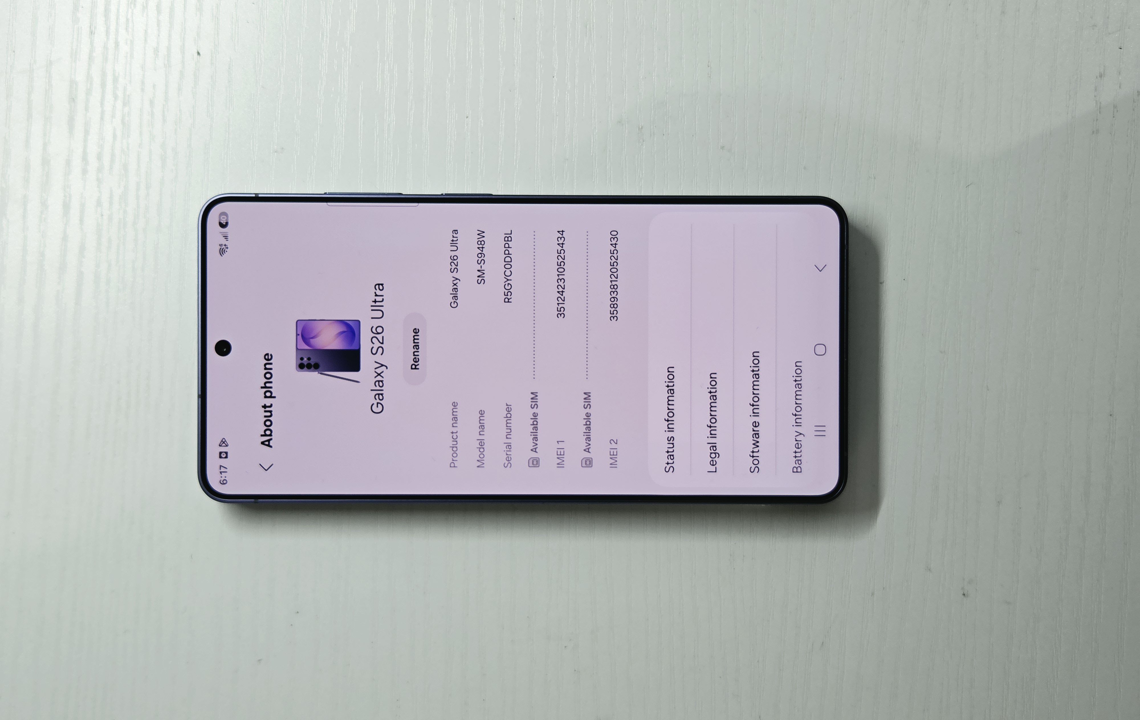 Galaxy S26 Ultra 5G · Purple · 256 GB · Used · Like New — photo 2 of 4
