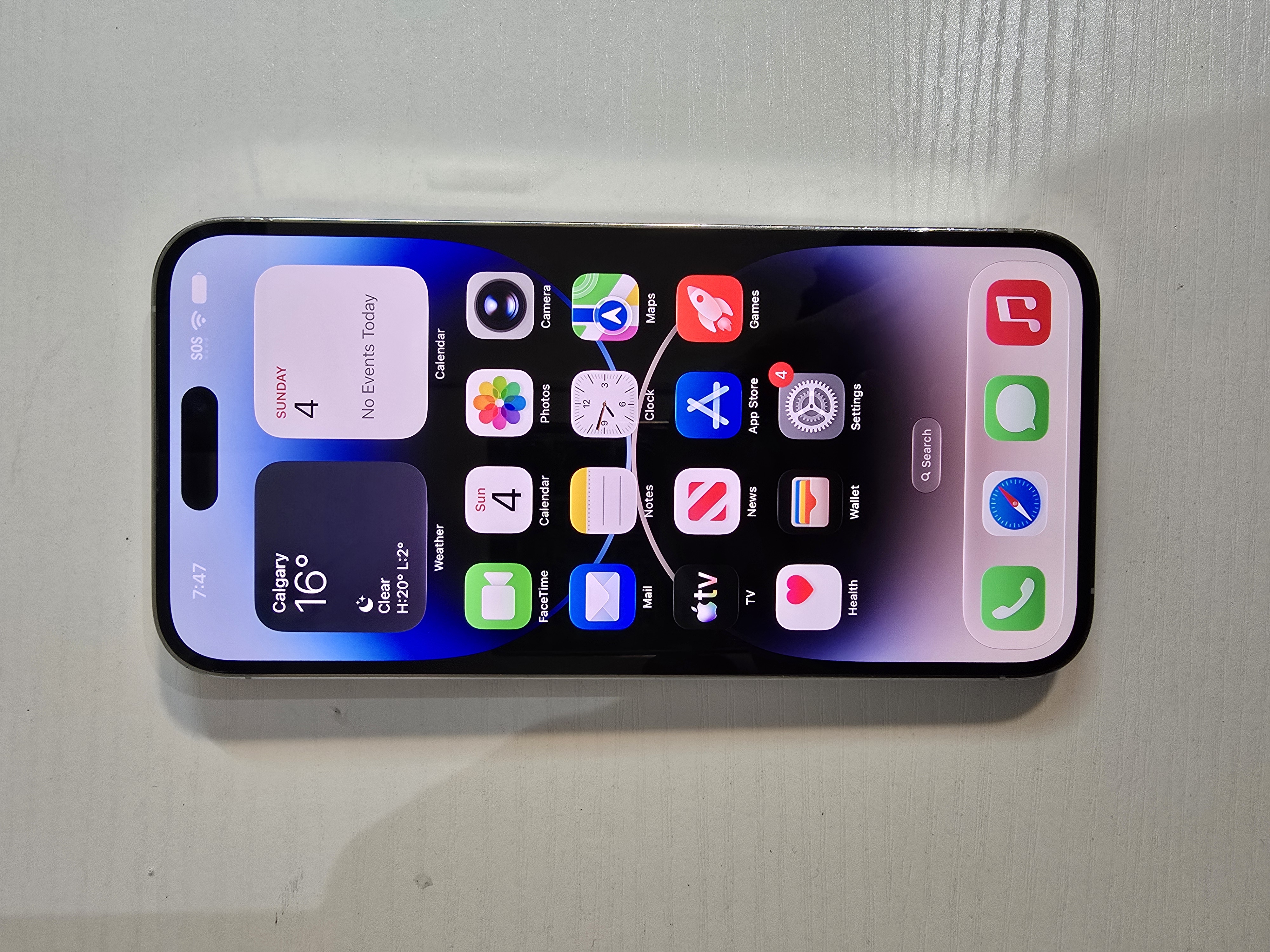 iPhone 14 Pro Max · Silver · 128 GB · Used · Excellent · Battery Health: 100% · Refurbished — photo 3 of 4