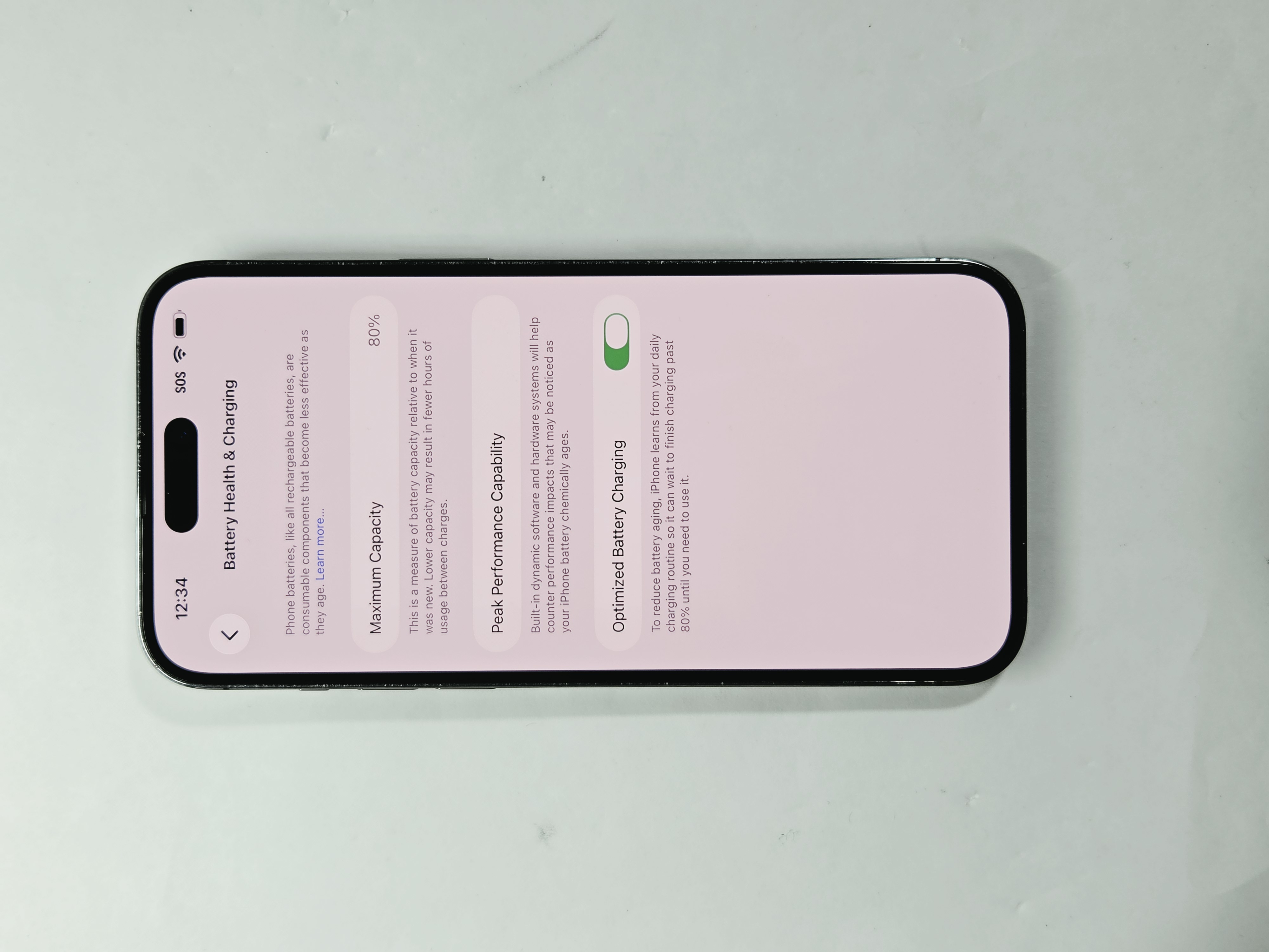 iPhone 14 Pro Max · Deep Purple · 128 GB · Used · Excellent · Battery Health: 80% · Refurbished — photo 3 of 4